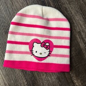 Hello Kitty Striped Pink and White Hat